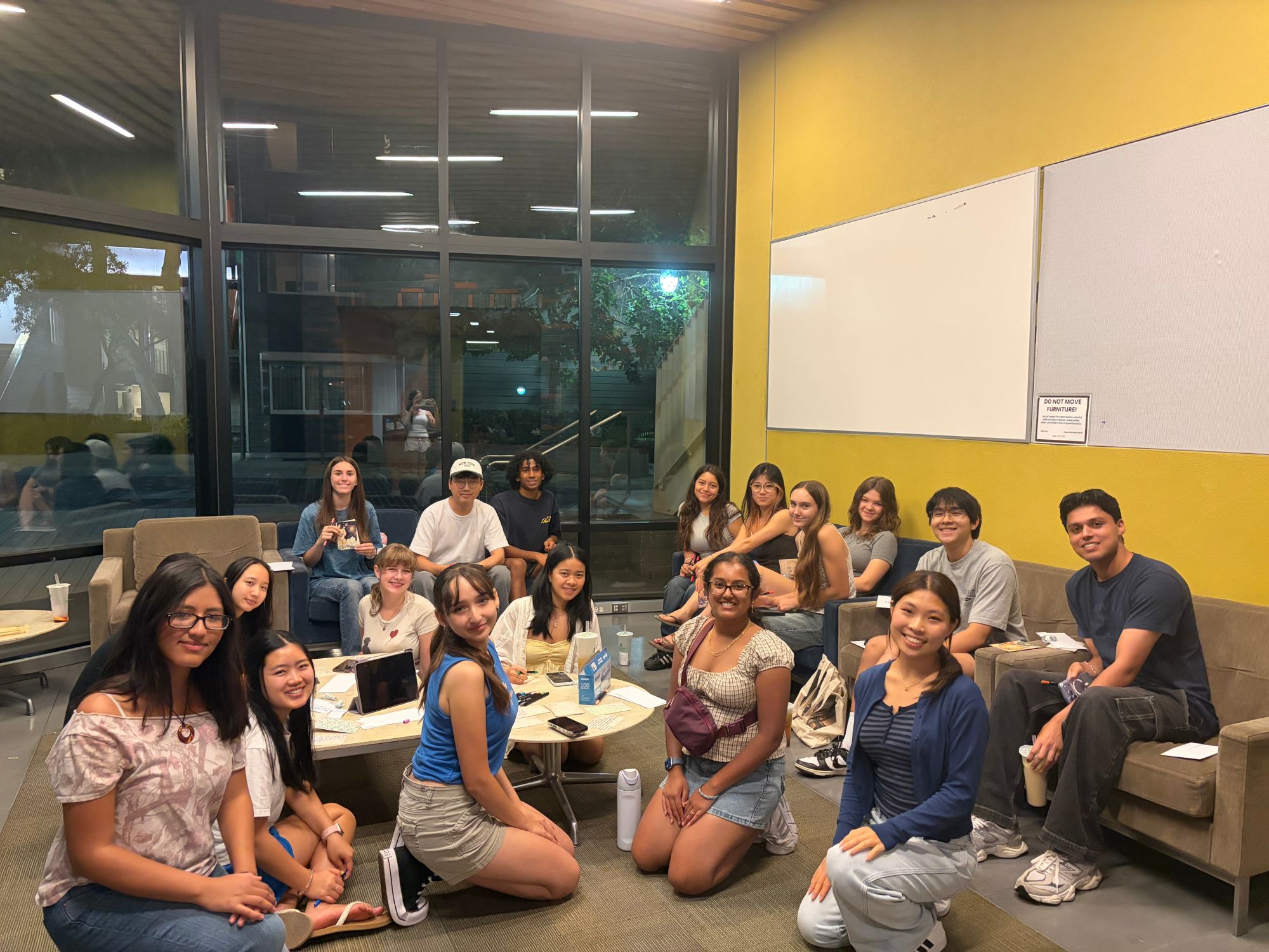 BFAR members gathered together in a campus lounge